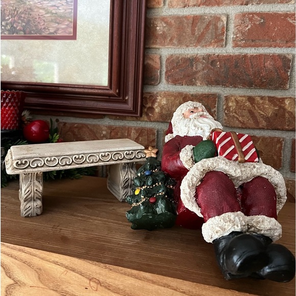 Rare Vintage 1984 2-pc Santa Clause and Stone Bench Decor‼️FINAL SALE - Picture 5 of 7